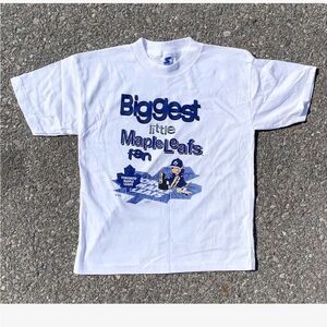 Biggest Little Toronto Maple Leafs Fan NHL Vtg 1990s Starter T-Shirt Youth (L)
